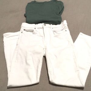 Gap high waisted white skinny jeans 27s stretch